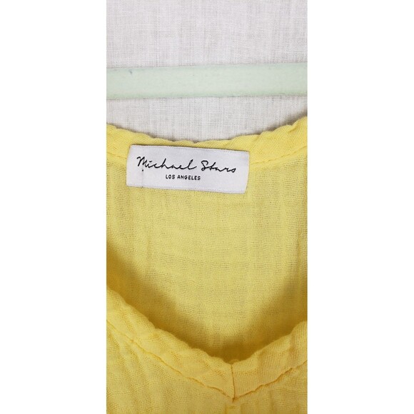 Michael Stars Los Angeles Sleeveless Gauze Top Blouse S Butter Yellow Casual USA - Picture 3 of 5